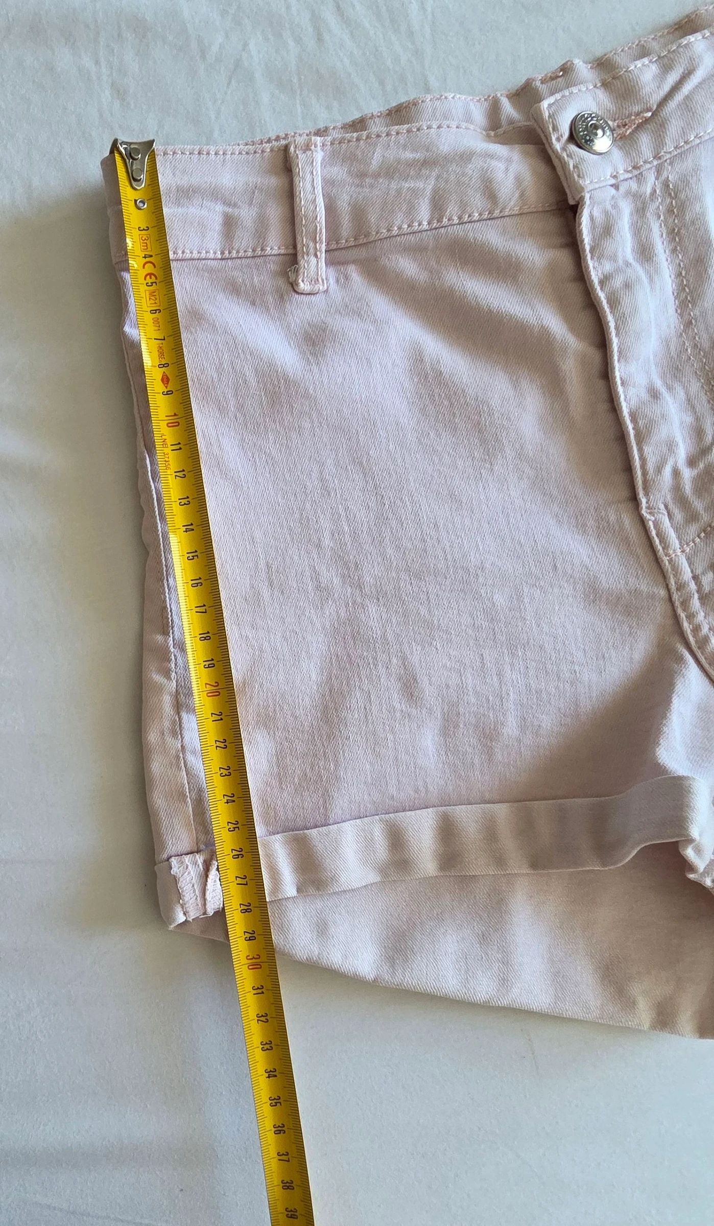 Short em jeans rosa claro 36 S Divided H&M short cintura alta com pregas – photo 10
